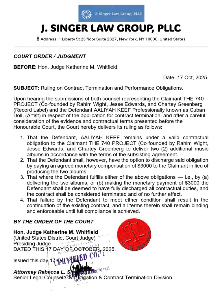Court Order Judgement s3849-Be79 | PDF