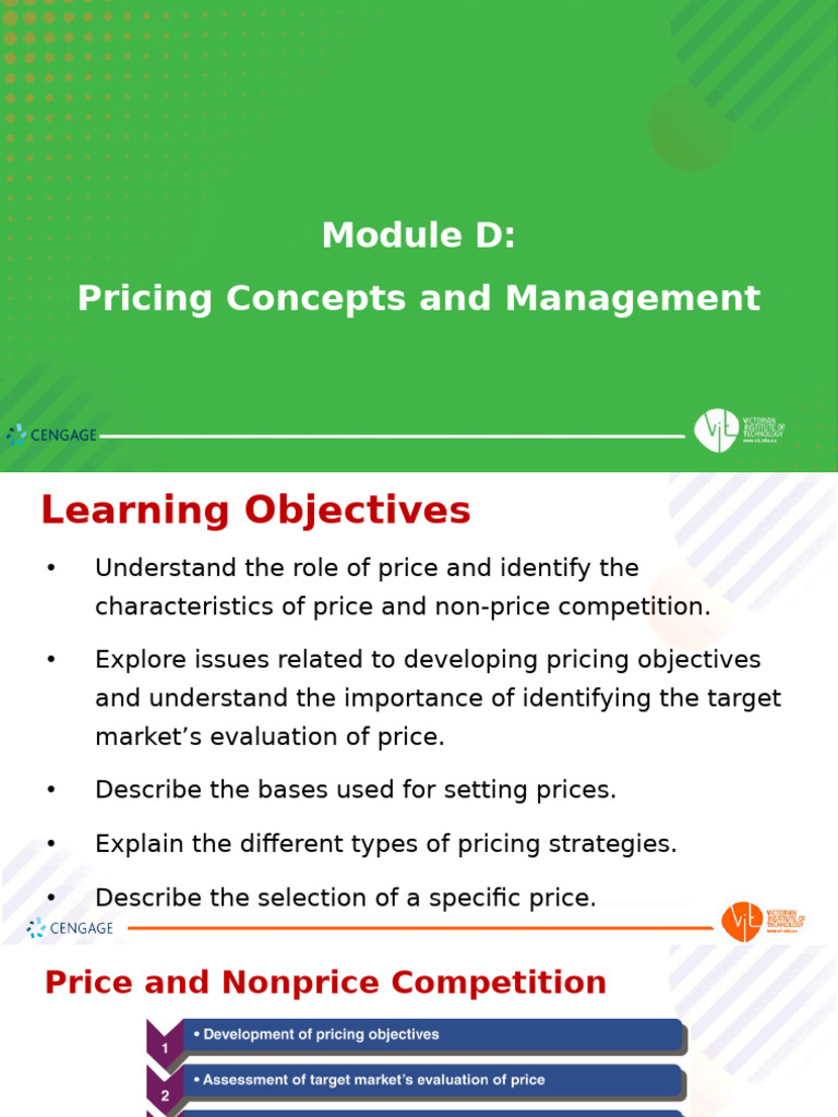 Module D Pricing Concepts and Management | PDF | Pricing | Demand