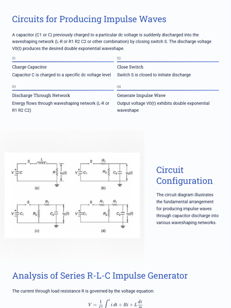 Impulse Wave Generation Circuits | PDF | Capacitor | Resistor