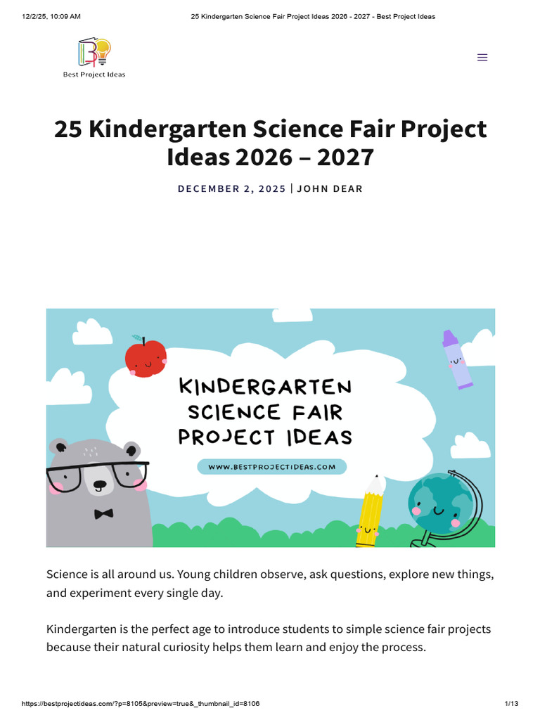 25 Fun Kindergarten Science Projects | PDF | Water | Ice