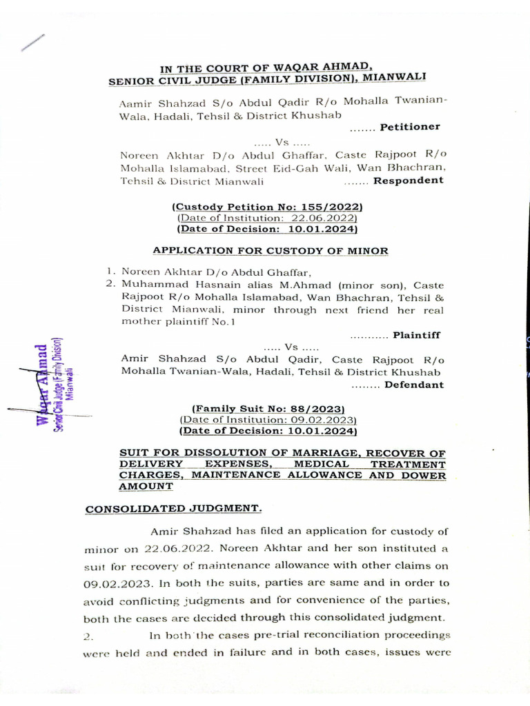 Amir Vs Noreen | PDF