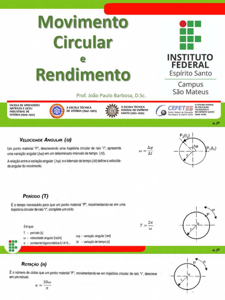 Movimento Circular e Engrenagens | PDF