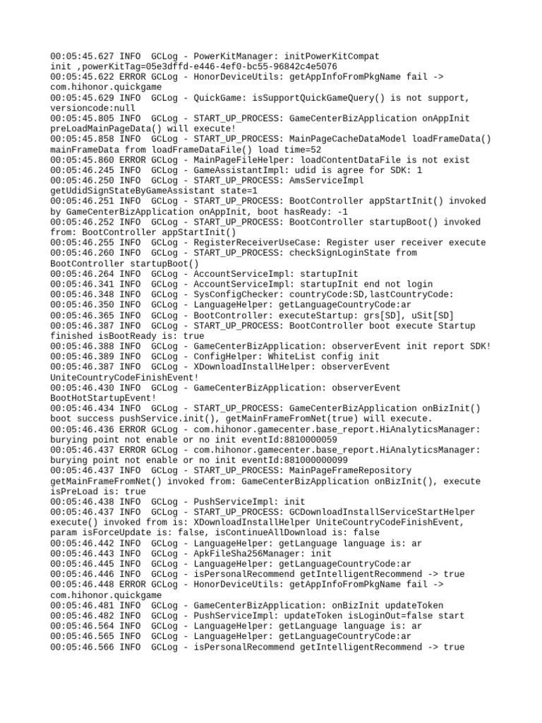 Game Center Initialization Log Analysis | PDF | Application Layer ...