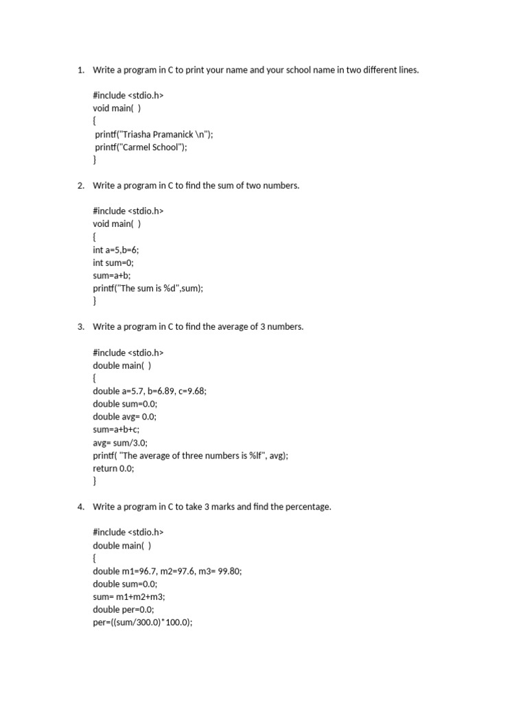 C Programs | PDF