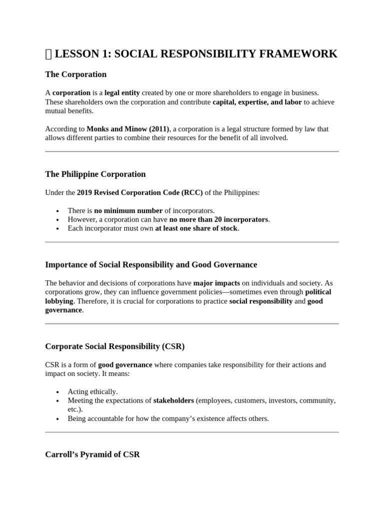 Corporate Social Responsibility Overview | PDF | Corporate Social ...