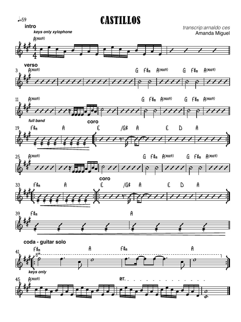 Amanda Miguel - CASTILLOS - Full Score | PDF