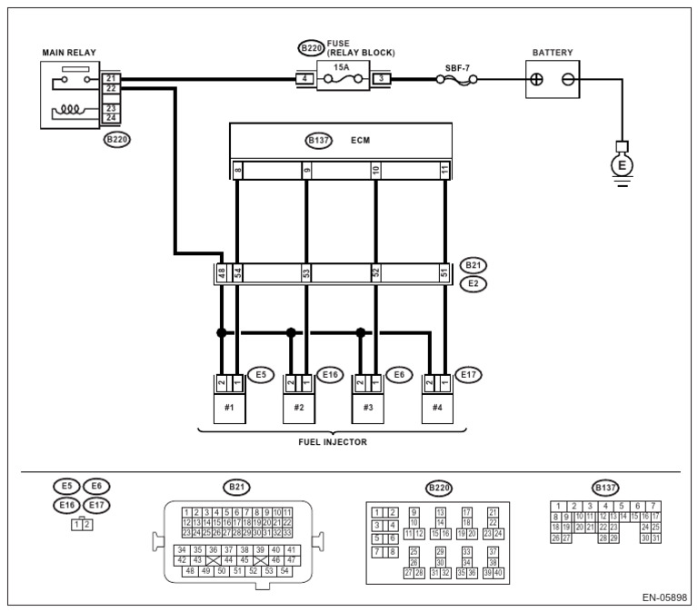 Battery 15A B220 Fuse 4 21: SBF-7 Relay Block Main Relay | PDF