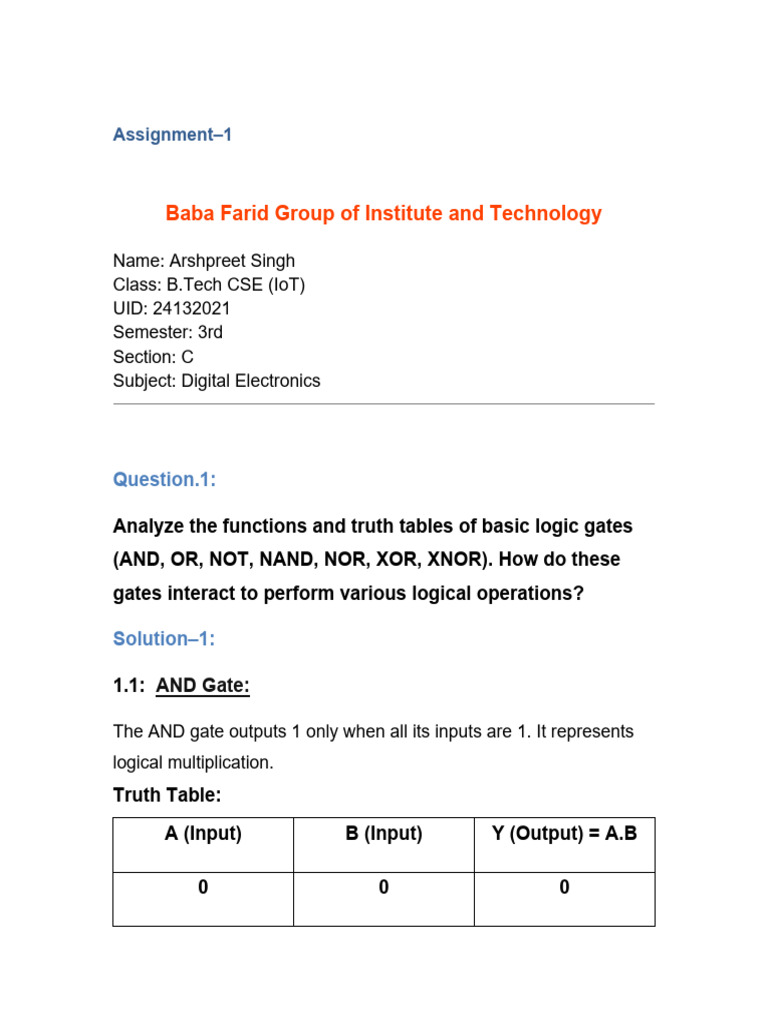 Logic Gates and Number Systems Explained | PDF | Logic Gate | Digital ...