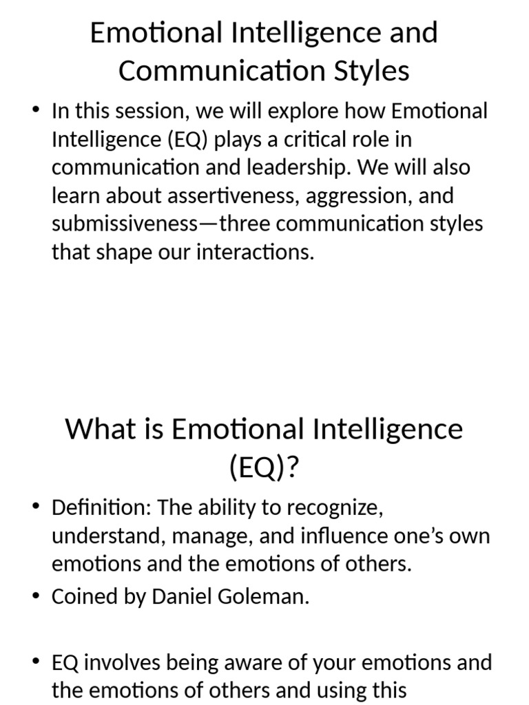 Emotional Intelligence in Communication | PDF | Emotional Intelligence ...