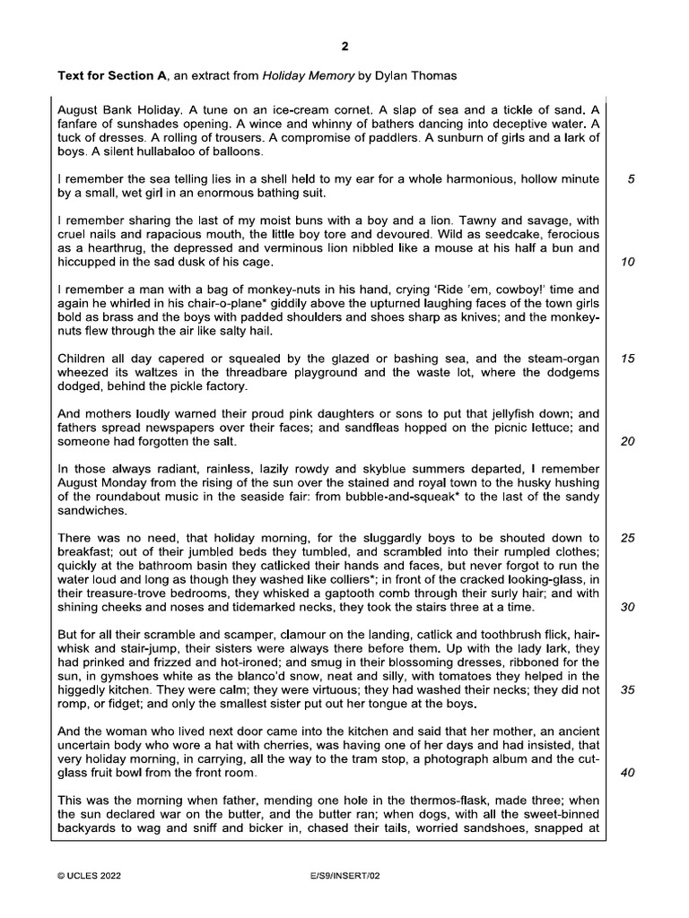 English P2 Insert | PDF