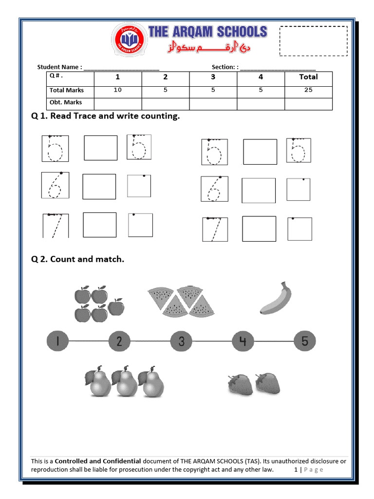 Nursery Math Mid-Term Test 2025-26 | PDF