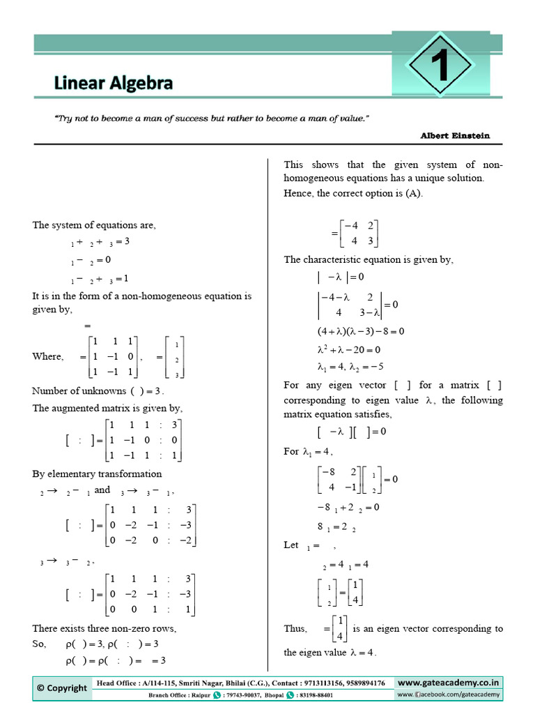 Non-Homogeneous Equations Solutions | PDF | Eigenvalues And ...