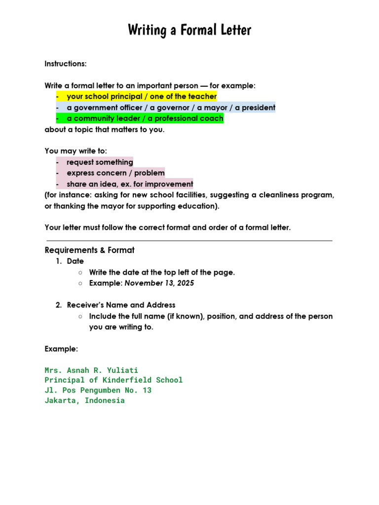 How to Write a Formal Letter | PDF