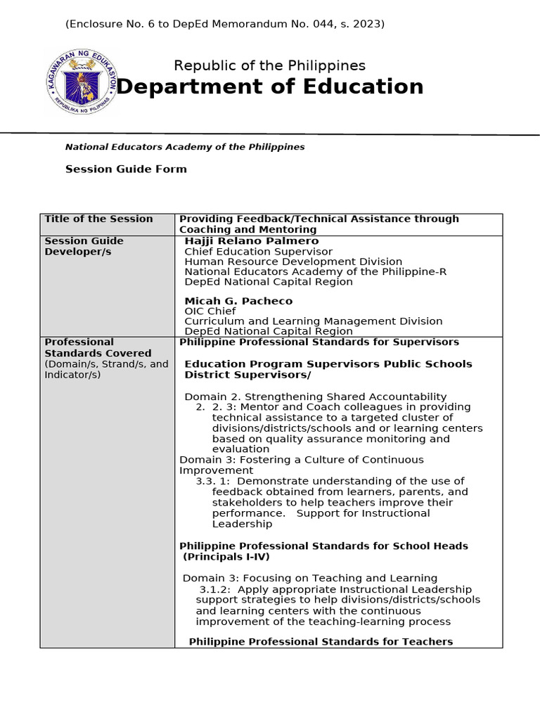 Coaching and Mentoring in Education | PDF | Mentorship | Teachers
