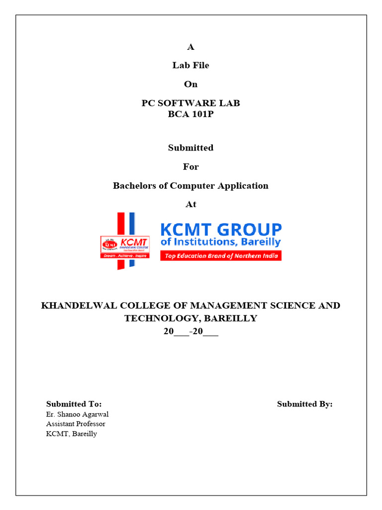 PC Software Lab Practical Guide | PDF