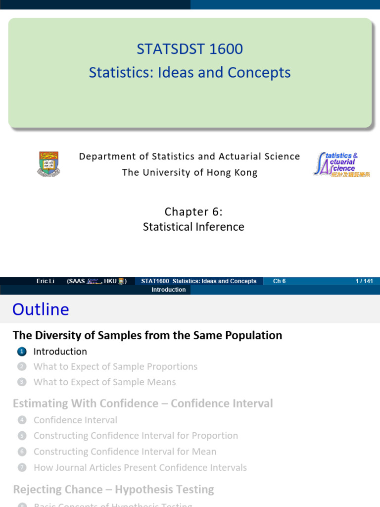 STATSDST1600 (25-26, 1st) Chapter 6 - Statistical Inference ...