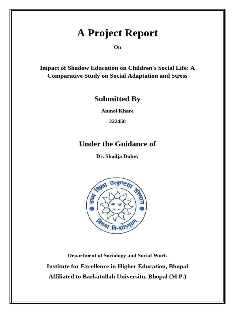 A Project Report: Submitted by | PDF
