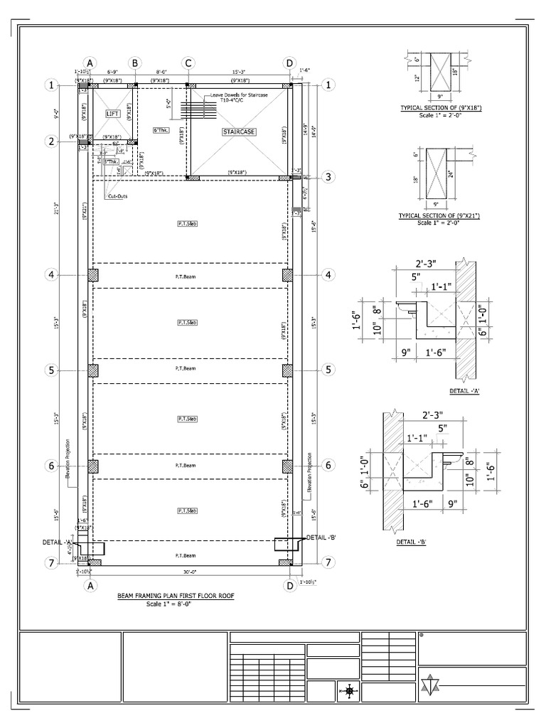 First Floor Roof Framing Plan | PDF | Architectural Elements | Building ...