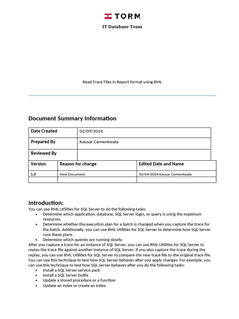 RML Utilities for SQL Server Guide | PDF | Microsoft Sql Server ...