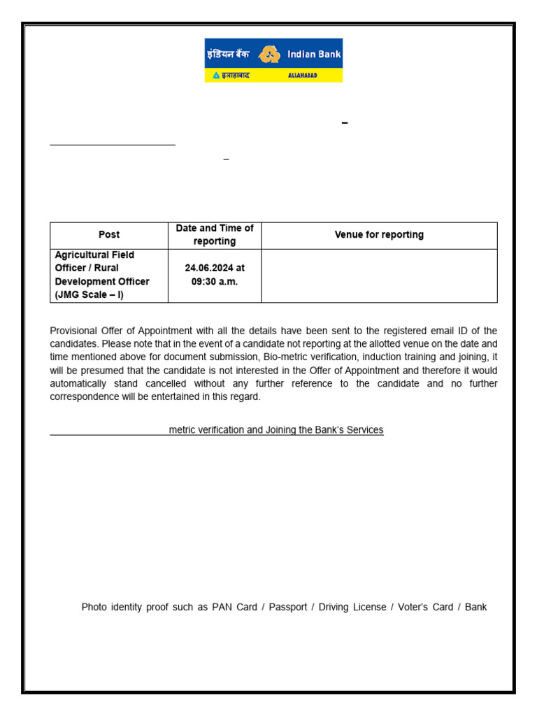 Notice IBPS SPL XIII Pre Joining Verification Induction Training and ...