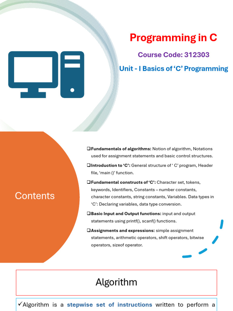 C Programming Basics and Algorithms | PDF | Algorithms | Time Complexity