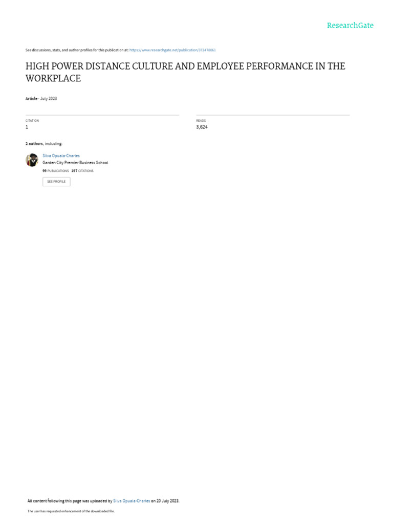 3.2.11highpowerdistancecuture (1) | PDF | Hierarchy | Behavioural Sciences
