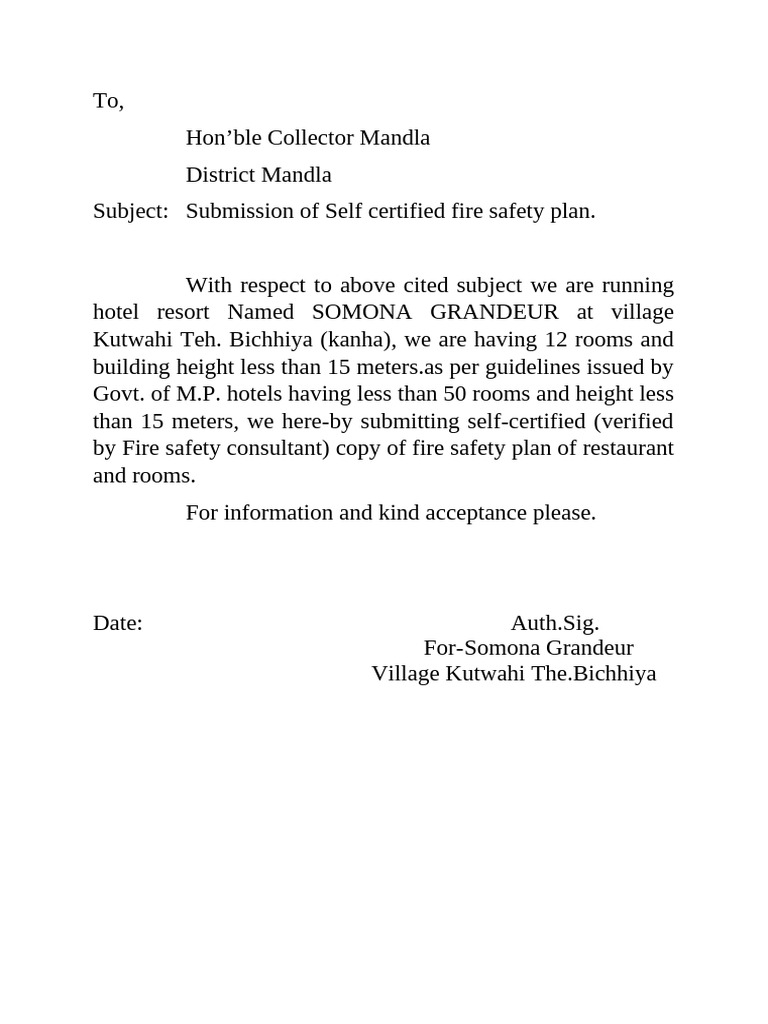 Fire Safety Self Certificate | PDF