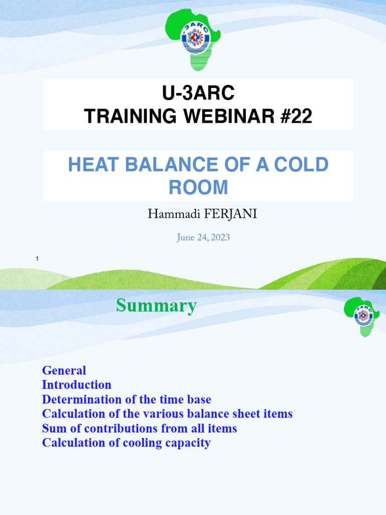 Thermal Balance of a Cold Room | PDF | Decomposition | Thermal Conduction