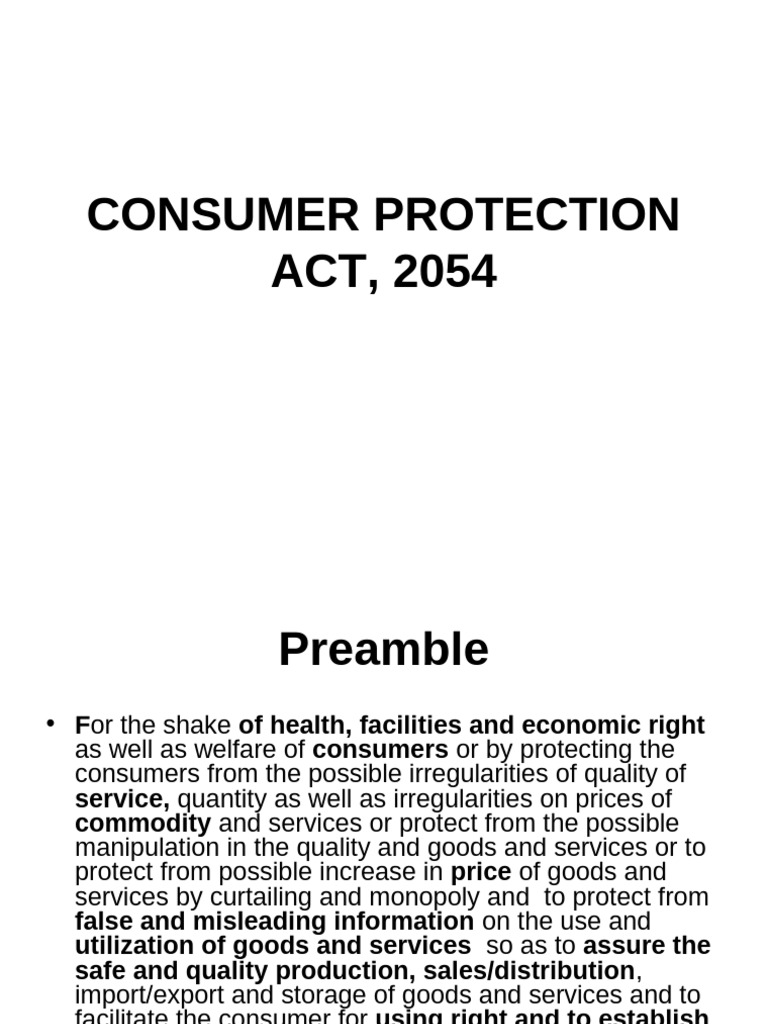 Consumer Protection Act Overview 2054 | PDF | Goods | Commodity