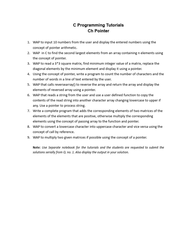 C Programming Pointer Tutorials | PDF
