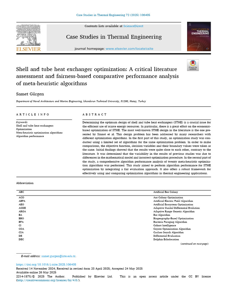 Shell and Tube Heat Exchanger Optimization | PDF | Mathematical ...