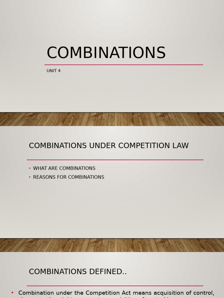 Combinations in Competition Law Explained | PDF | Mergers And ...