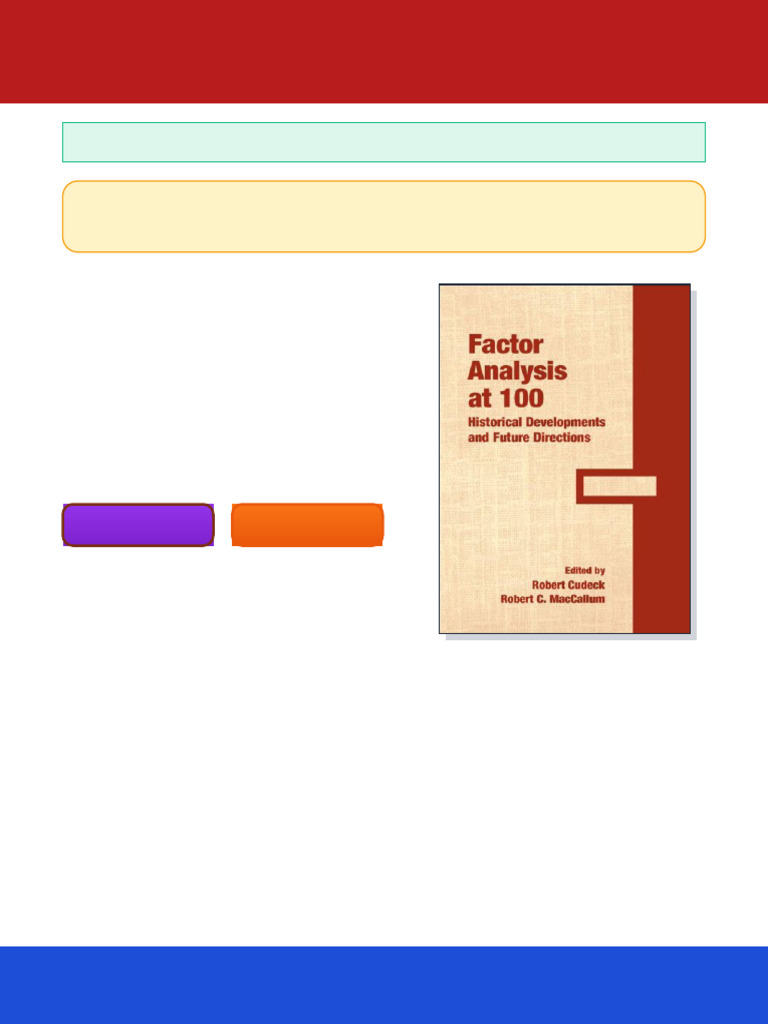 Factor Analysis at 100 Historical Developments and Future Directions ...
