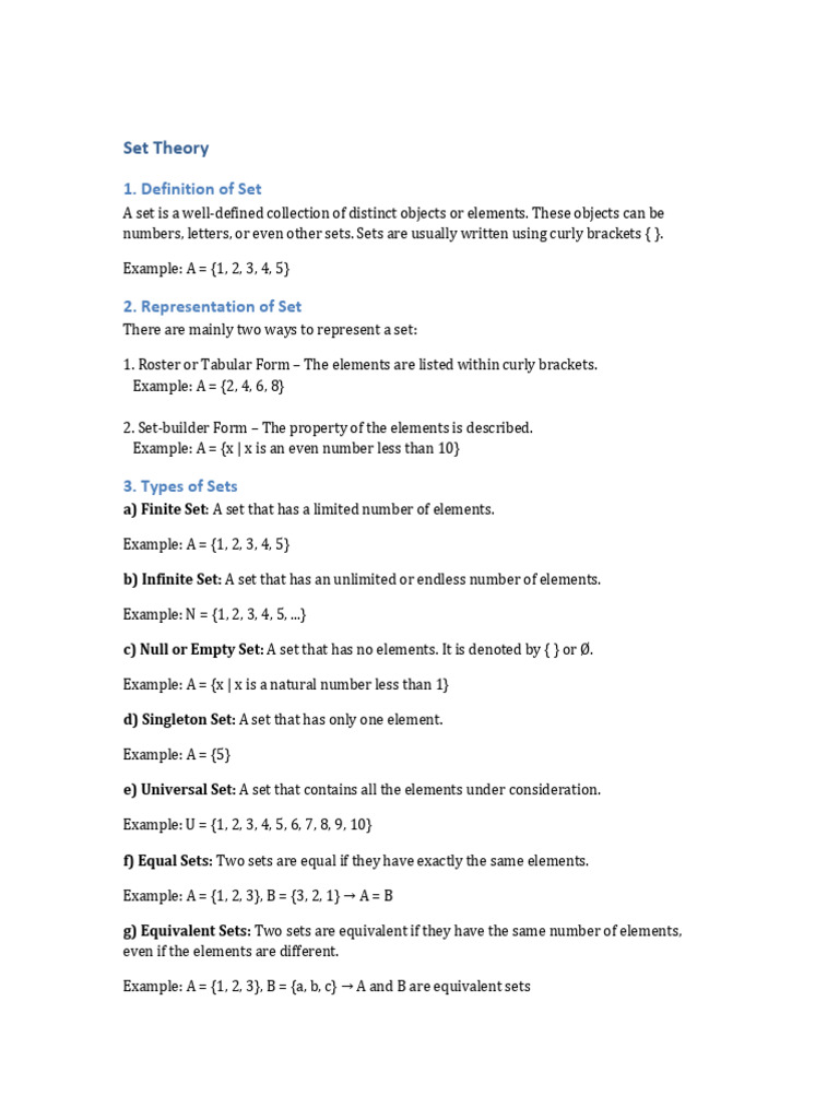 Understanding Set Theory Basics | PDF
