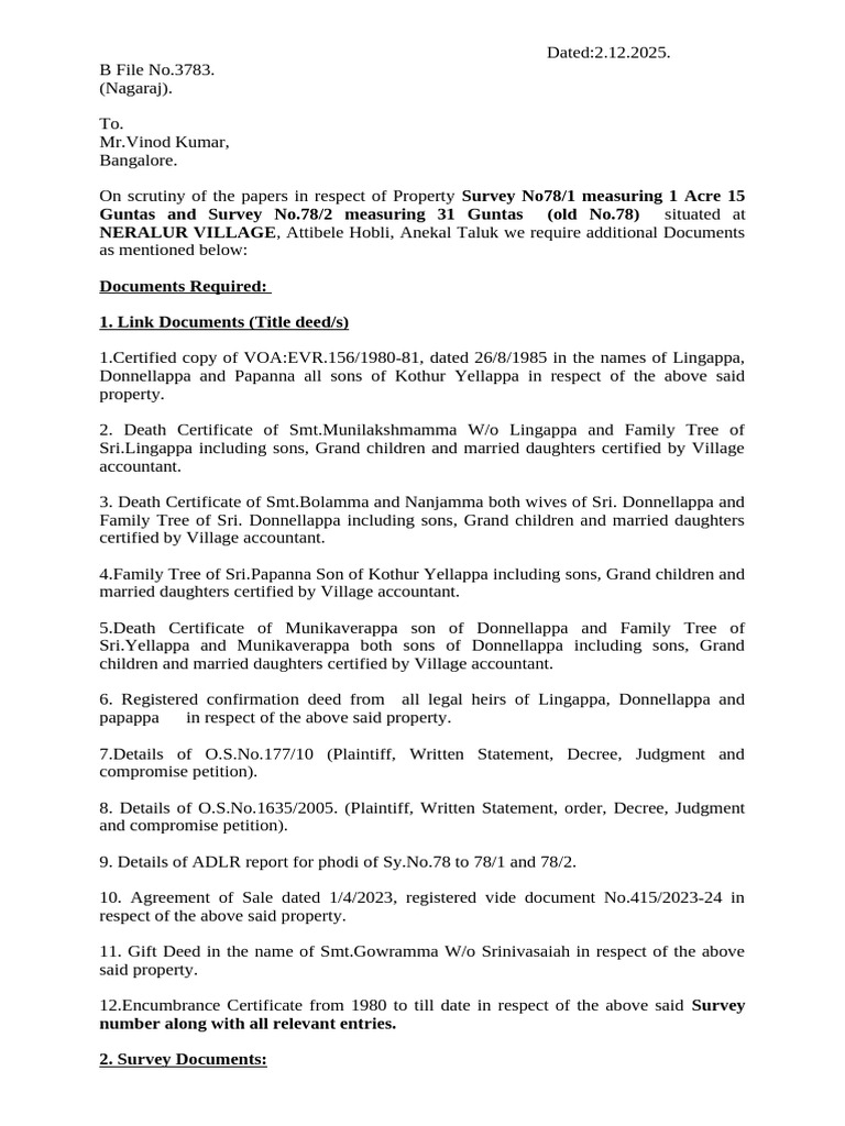 Property Document Requirements for Neralur | PDF | Common Law