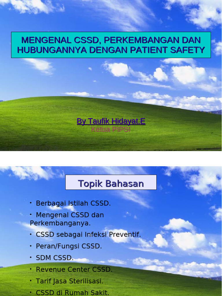Mengenal Cssd, Perkembangan Dan Hubungannya Dengan Patient | PDF