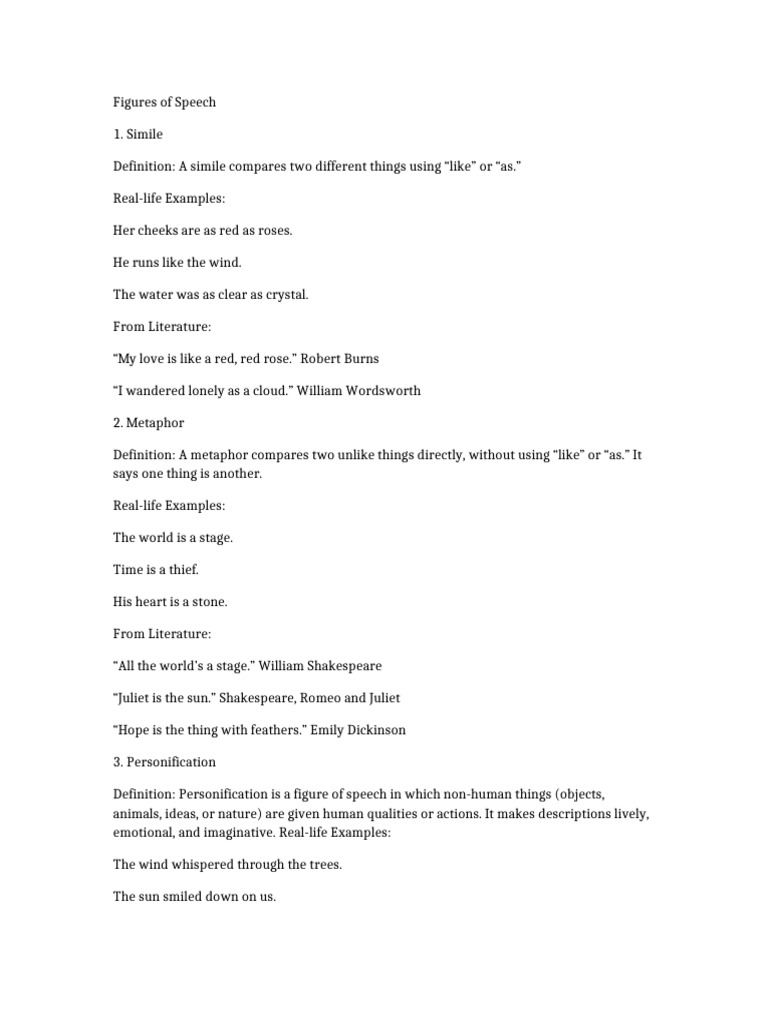 Essential Figures of Speech Explained | PDF | Question | William ...