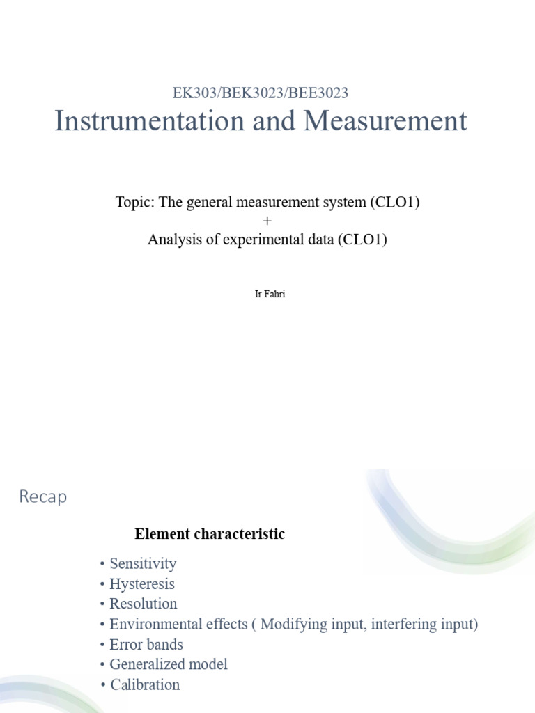Instrumentation Measurement Techniques | PDF | Observational Error ...