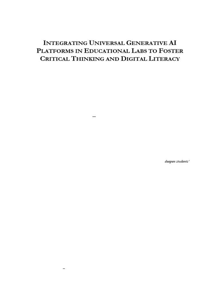 Integrating Universal Generative AI Platforms in Educational Labs to ...