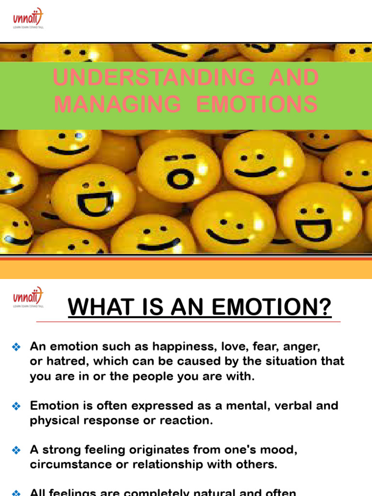 Managing and Understanding Emotions | PDF | Emotions | Feeling