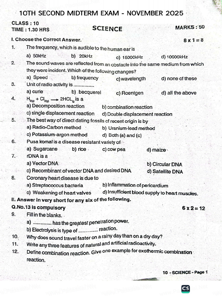 10th Science | PDF