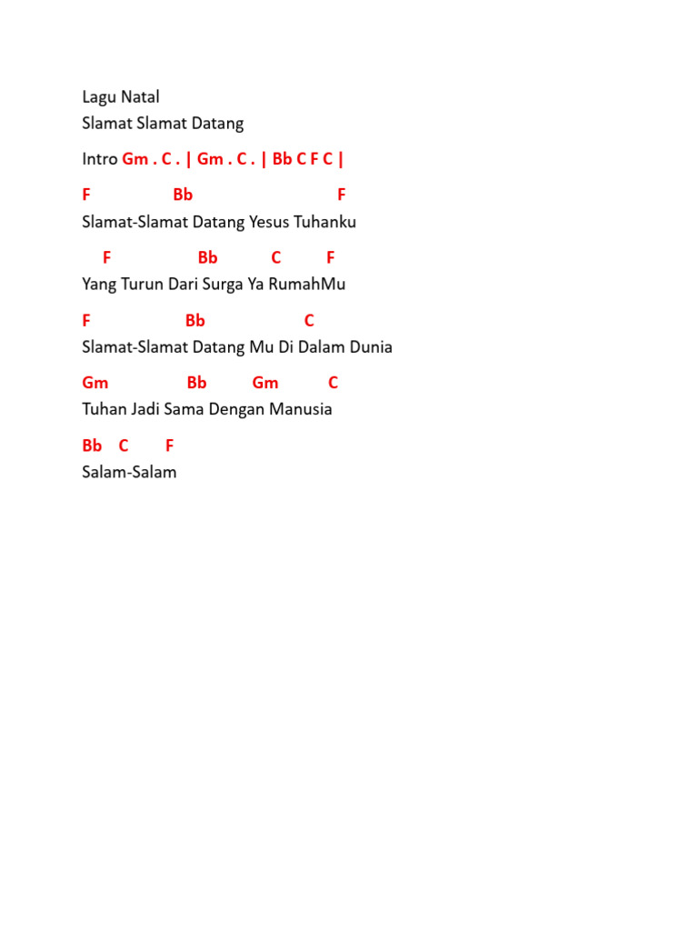 Lirik Lagu Natal 