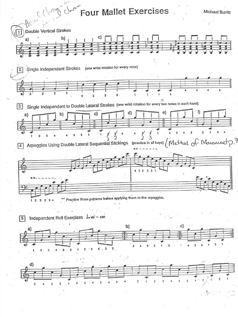 Four Mallet Percussion Exercises | PDF