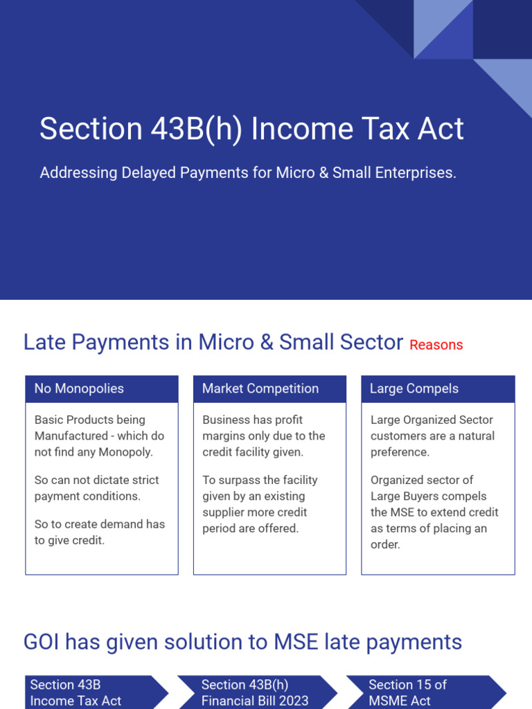 Late Payments & Section 43B(h) for MSEs | PDF | Taxes | Public Finance