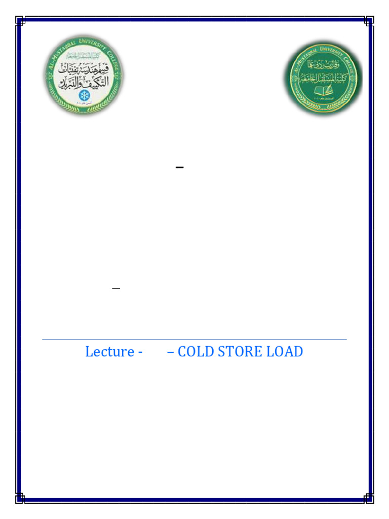 Cold Store Load Calculation Guide | PDF | Thermal Insulation | Air ...