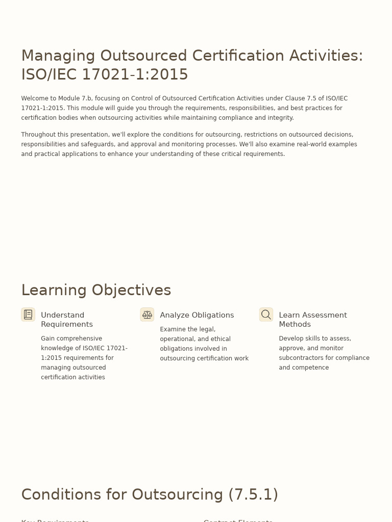 Outsourcing Certification: ISO/IEC 17021-1 Guide | PDF | Audit ...