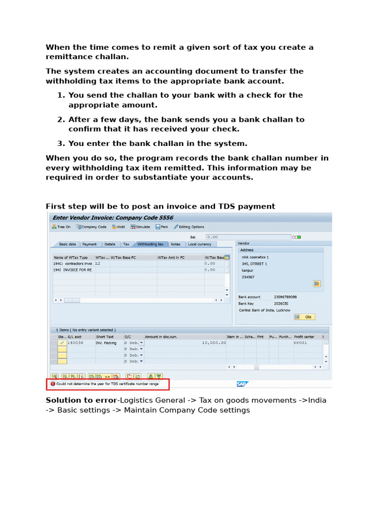 Tax Remittance Challan Process Guide | PDF