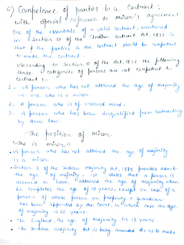 Minor's Agreement | PDF