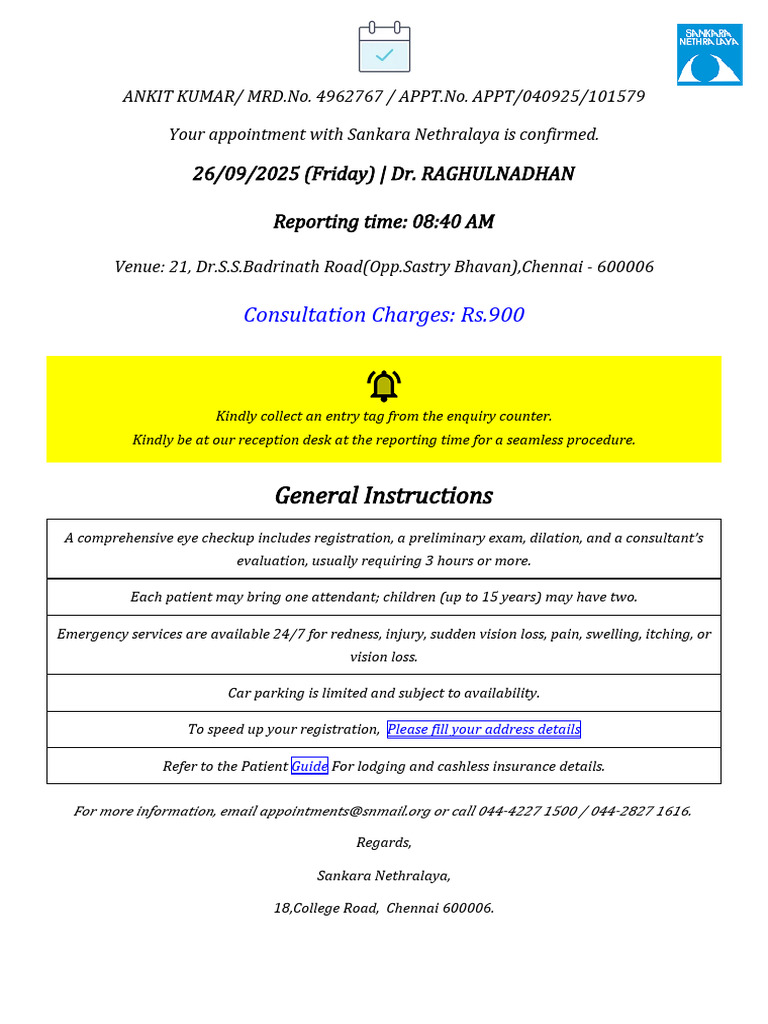 Appointment APPT 040925 101579 1806055156 | PDF