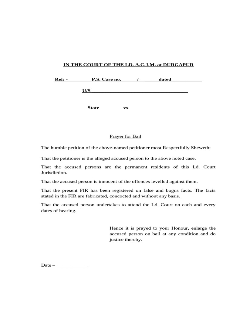 Bail Petition for Alleged Accused | PDF